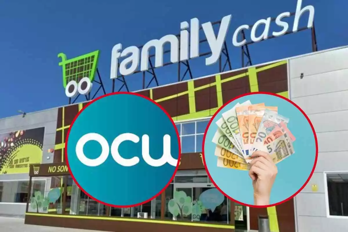 family cash junto al logo de la ocu y dinero