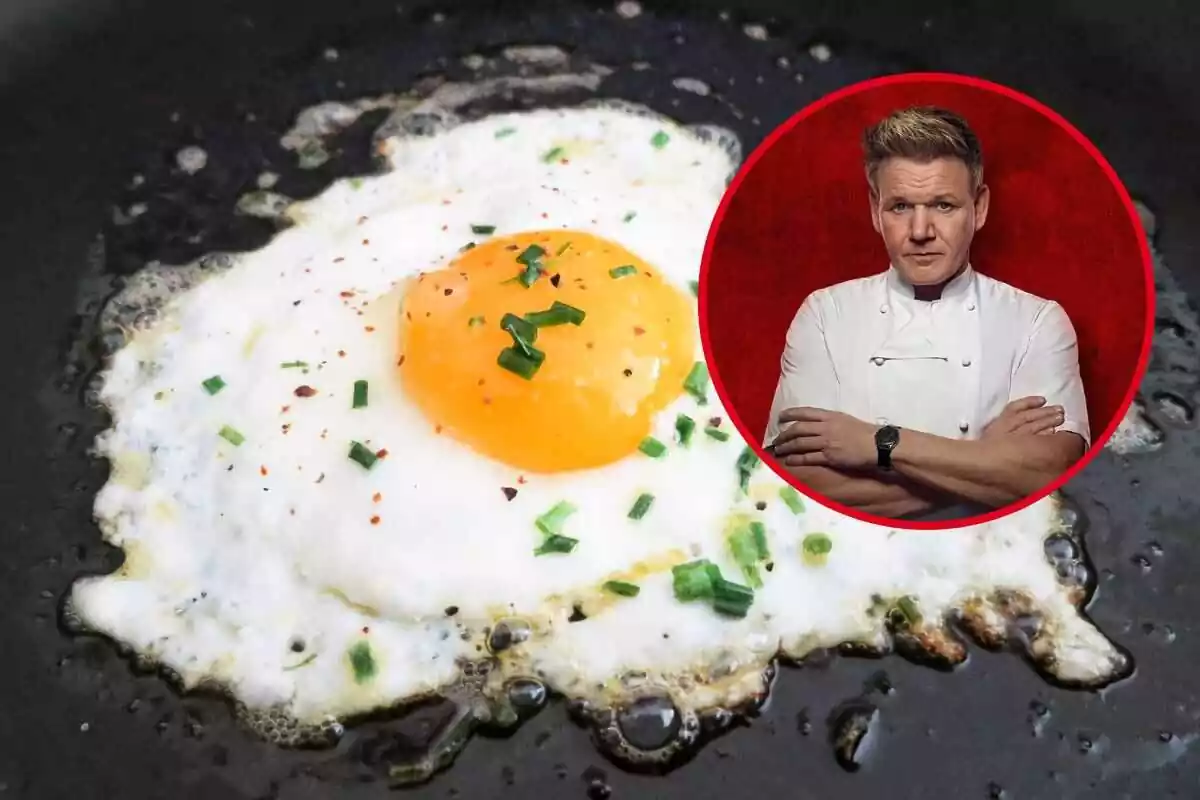 huevos fritos con el cocinedo Gordon Ramsay