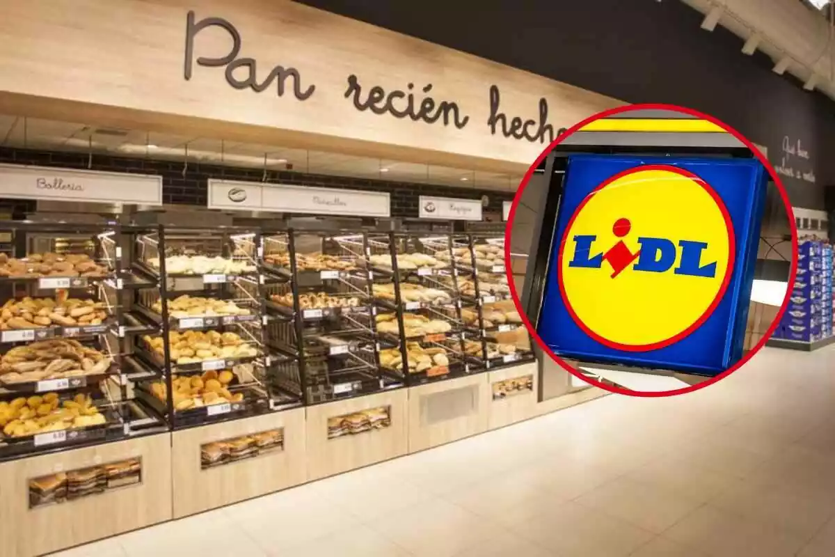 panadería de LIDL junto al logo de LIDL